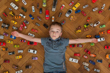 Boy and toy car
