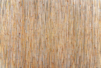 Bamboo brown straw mat as abstract texture background compositio