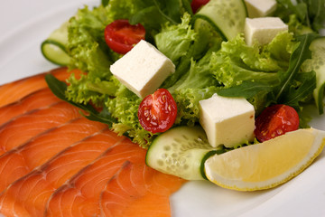 salad with salmon and vegetables