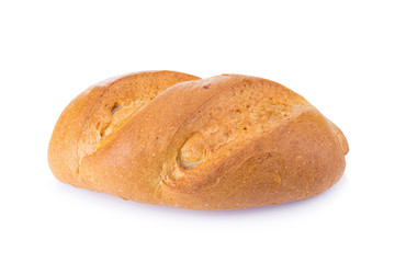 Tradtional homemade bread on white background