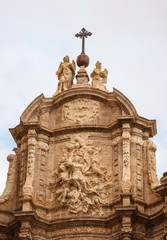 The bas-relief decorates the Cathedral of Our Lady ((La Catedral de Valencia) in Valencia