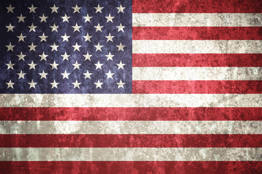 USA, United States of America flag on concrete textured background