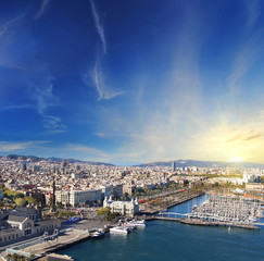 Aerial view of Barcelona, Spain