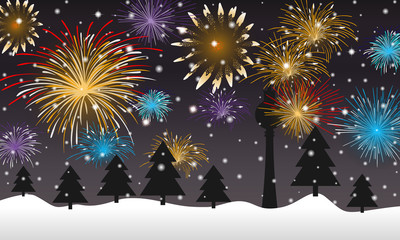 Silvester im Wald - Farbe