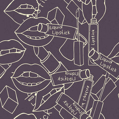 Makeup seamless pattern