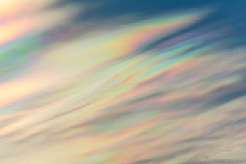 Cloud iridescence : diffraction phenomenon produce very vivid color and make cloud shine like a...