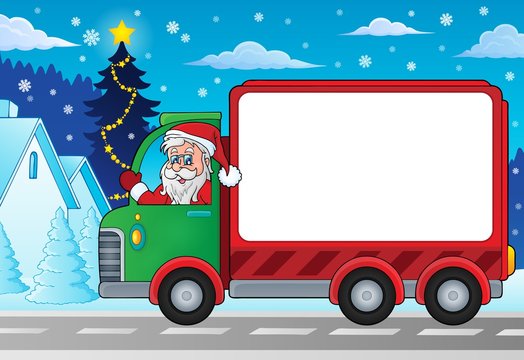Christmas theme delivery car image 4