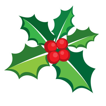 Christmas Holly berry icon banner, vector format