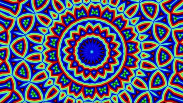Mosaico Fractal caleidoscopico  - Fondo Mosaico fractal geometrico con palpitacion de luces intermitentes de colores 
