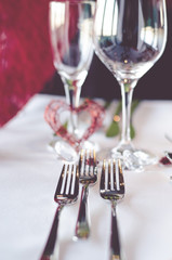 Besteck am Hochzeitstisch