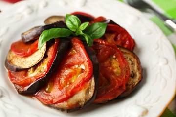Ratatouille on plate, close-up