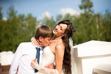 beautiful gentle romantic passionate bride and groom