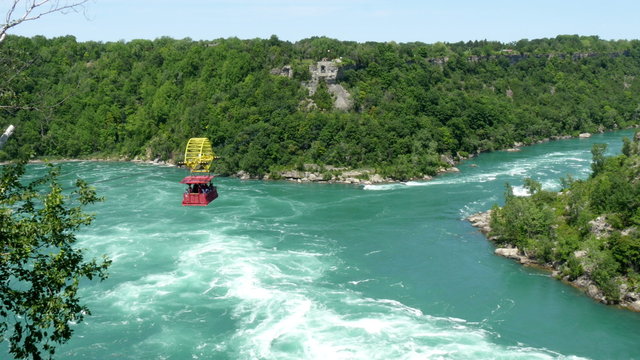 niagara aero car riding over niagara whirlpool 4K UHD