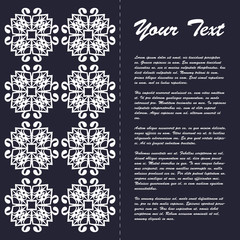 Naklejka premium Vintage style brochure template design with modern art eastern elements and ornament, pages layouts in color, classic colors and creative solutions for design and decoration - postcard, menus and more