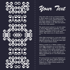 Vintage style brochure template design with modern art eastern elements and ornament, pages layouts in color, classic colors and creative solutions for design and decoration - postcard, menus and more