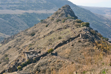 Israeli national park Gamla fortress at the Golan Hights
