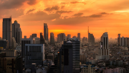 Fototapeta na wymiar Bangkok city at sunset time