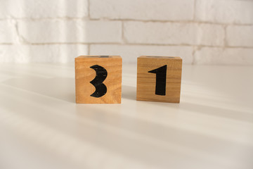Cubes with numbers 3 and 1