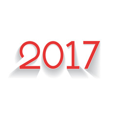 Creative text 2017 in flat design