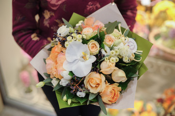 Beautiful bouquet of yellow and white flowers