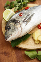 Fresh fish with herbs and spices