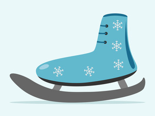 Ice skate with snowflakes