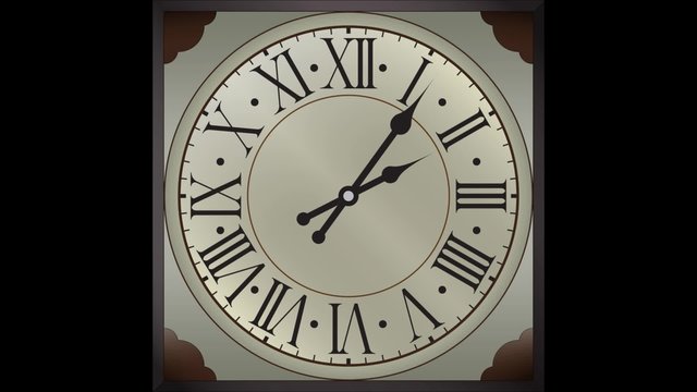 Old clocks 12 hours running speed animation