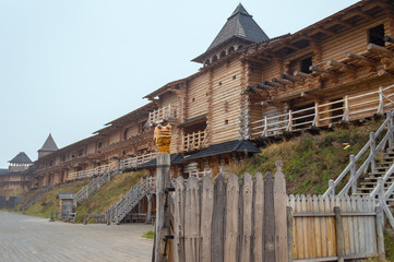Reconstruction of the Ancient Kyiv of the V-XIII centuries. Wooden fortifications