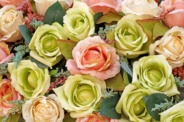 colorful of rose artificial flower