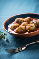 Vegane Frikadellen in Tomatensoße