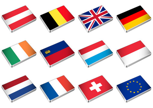Flags of the countries of Western Europe