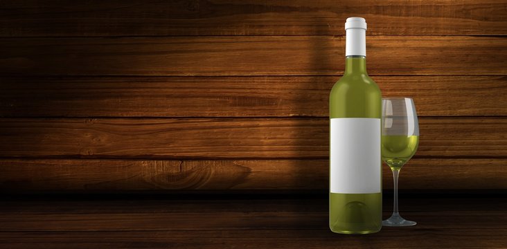 Composite image of white wine