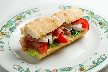 Chicken breast sandwich on plate