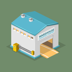 Warehouse vector illustration in the form of an isometric view