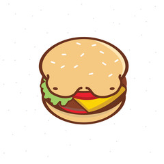Fat hamburger - vector