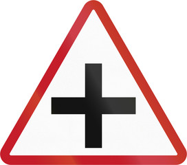 Road sign in the Philippines - Cross Road