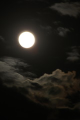 Full moon in the cloud