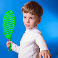 the boy played tennis