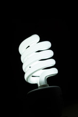 Light bulb turn on with black background