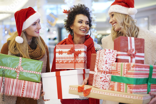 Top 5 christmas shopping destinations "Shopping mall as a good place for Christmas shopping" Stock photo and