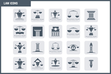 Vector Law Icon Set