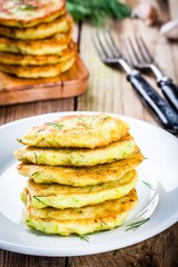 Homemade zucchini fritters