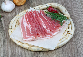 Raw bacon
