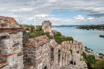 A view of Rumeli Castle in Istanbul looking to the Bhosporus straits.
