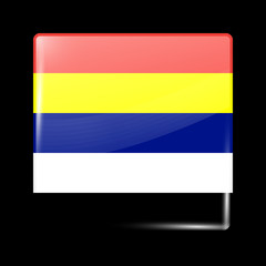 Taiwan Variant Flag. Glassy Icon Square Shape