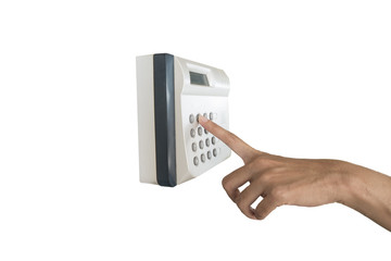 fingerprint and password lock in a office building