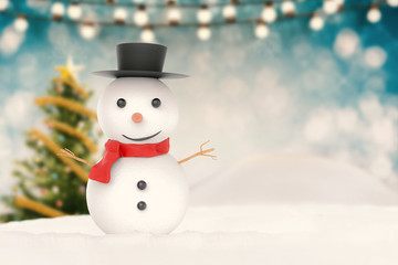 snowman with christmas background