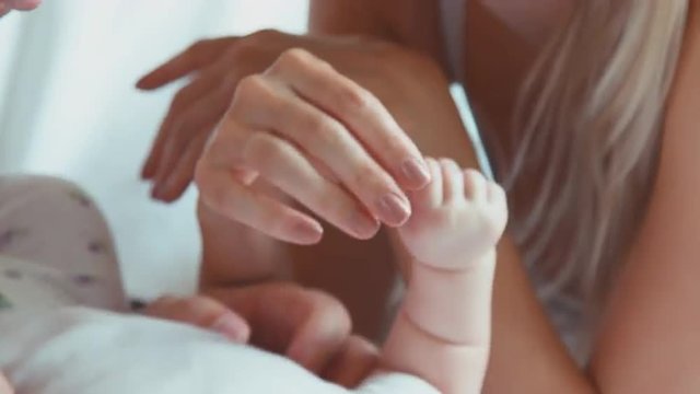 Young family with newborn baby