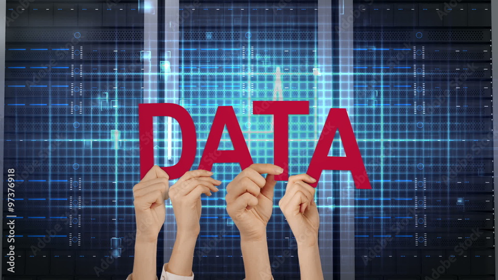 Poster hands holding up data