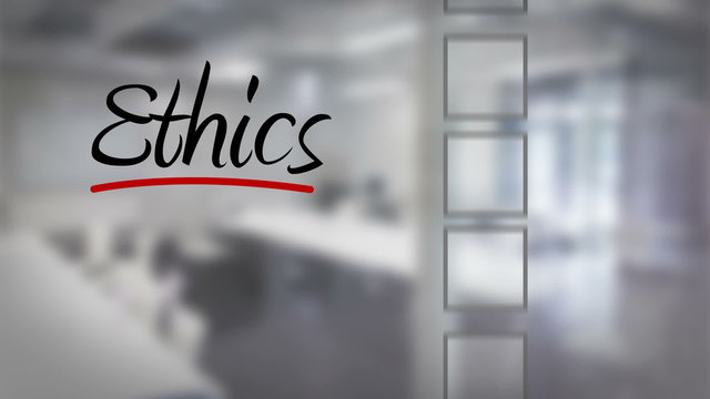 Businessman ticking ethics checklist